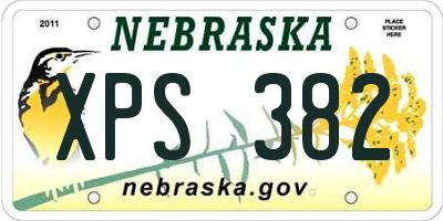 NE license plate XPS382