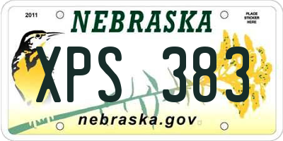 NE license plate XPS383