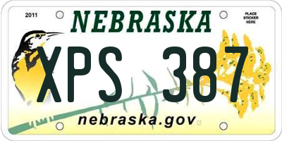 NE license plate XPS387