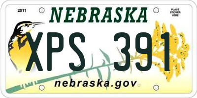 NE license plate XPS391