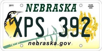 NE license plate XPS392