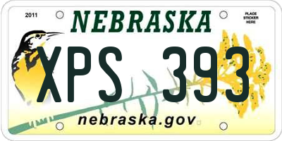 NE license plate XPS393