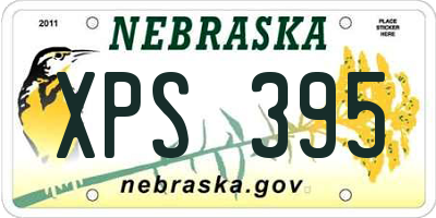 NE license plate XPS395