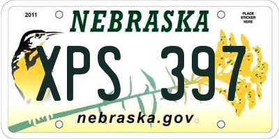 NE license plate XPS397