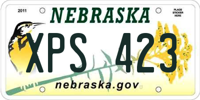 NE license plate XPS423