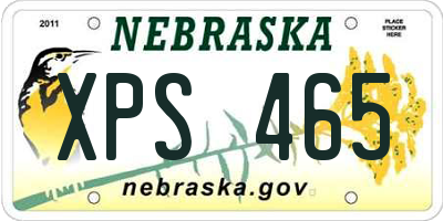 NE license plate XPS465