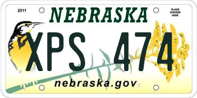 NE license plate XPS474