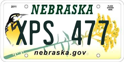 NE license plate XPS477