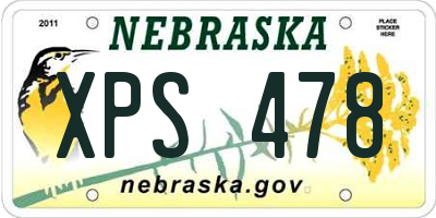 NE license plate XPS478