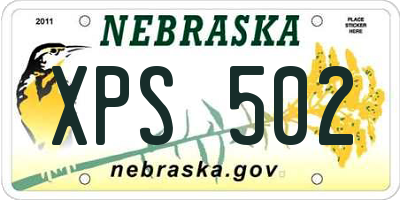 NE license plate XPS502