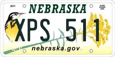NE license plate XPS511