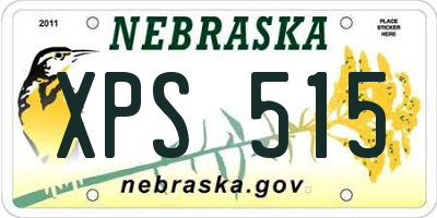 NE license plate XPS515