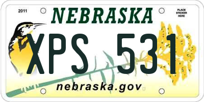 NE license plate XPS531