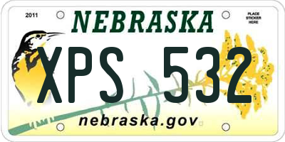 NE license plate XPS532