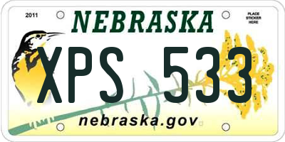 NE license plate XPS533
