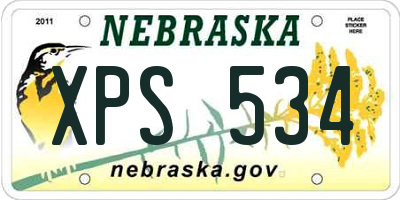 NE license plate XPS534