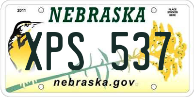 NE license plate XPS537