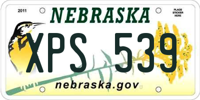 NE license plate XPS539