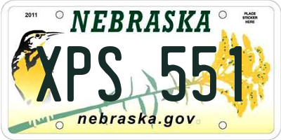 NE license plate XPS551