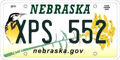NE license plate XPS552