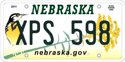 NE license plate XPS598