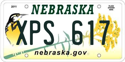 NE license plate XPS617