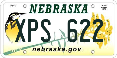 NE license plate XPS622
