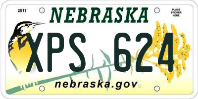 NE license plate XPS624