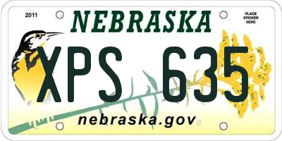 NE license plate XPS635