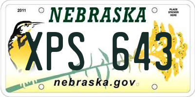 NE license plate XPS643