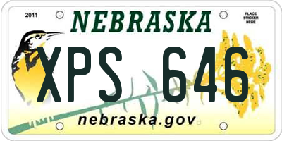 NE license plate XPS646