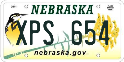 NE license plate XPS654