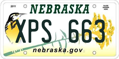 NE license plate XPS663