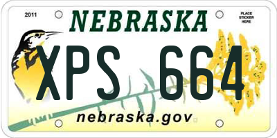 NE license plate XPS664
