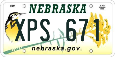 NE license plate XPS671