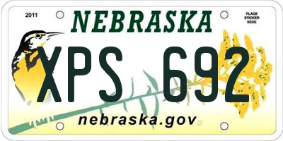 NE license plate XPS692