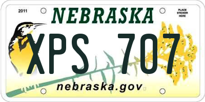 NE license plate XPS707