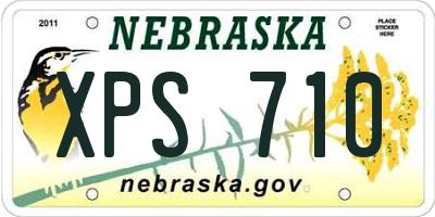 NE license plate XPS710