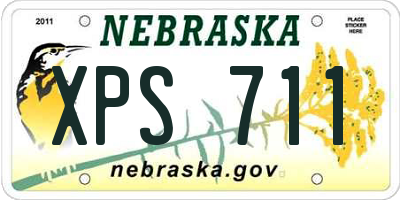 NE license plate XPS711