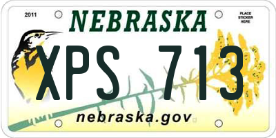 NE license plate XPS713