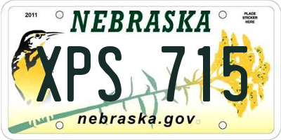 NE license plate XPS715