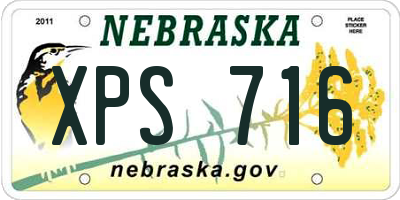 NE license plate XPS716