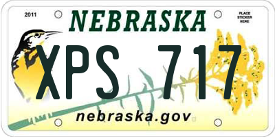 NE license plate XPS717