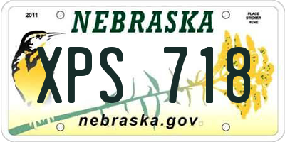 NE license plate XPS718