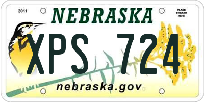 NE license plate XPS724