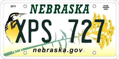 NE license plate XPS727