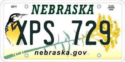 NE license plate XPS729