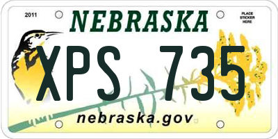 NE license plate XPS735