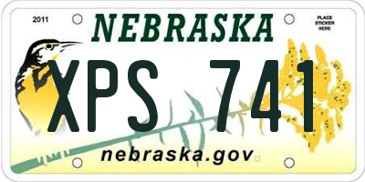 NE license plate XPS741