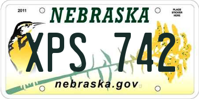 NE license plate XPS742